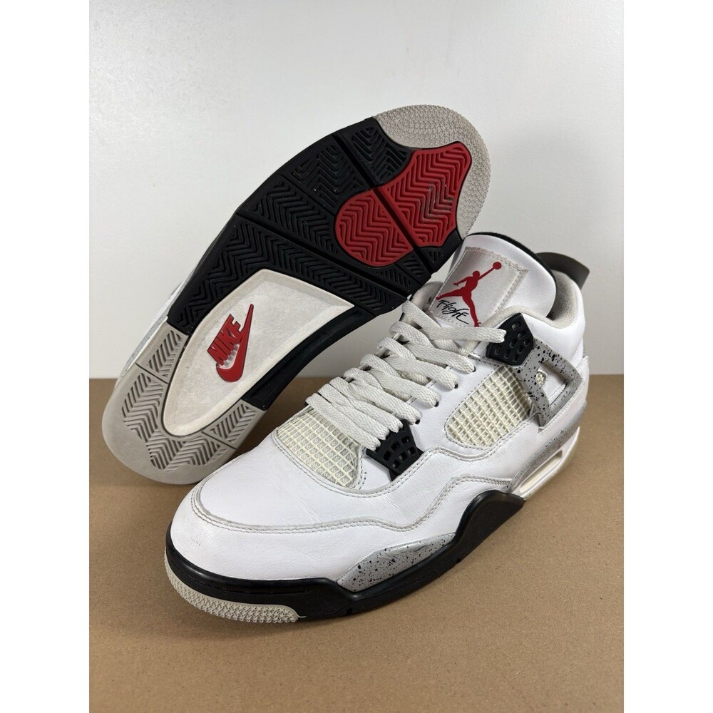 Nike Air Jordan 4 Retro White Cement 2016 Men's Size 12 Sneakers 840606-192